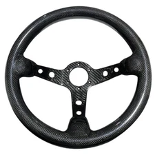 Hiwowsport 14" 350mm Racing Car Steering Wheel Carbon Fiber Bolts Black 6 Bolts