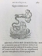 Ile de Malte  1557 Vipère Caméléon Dauphin Rarissime Gravure sur Bois Devises