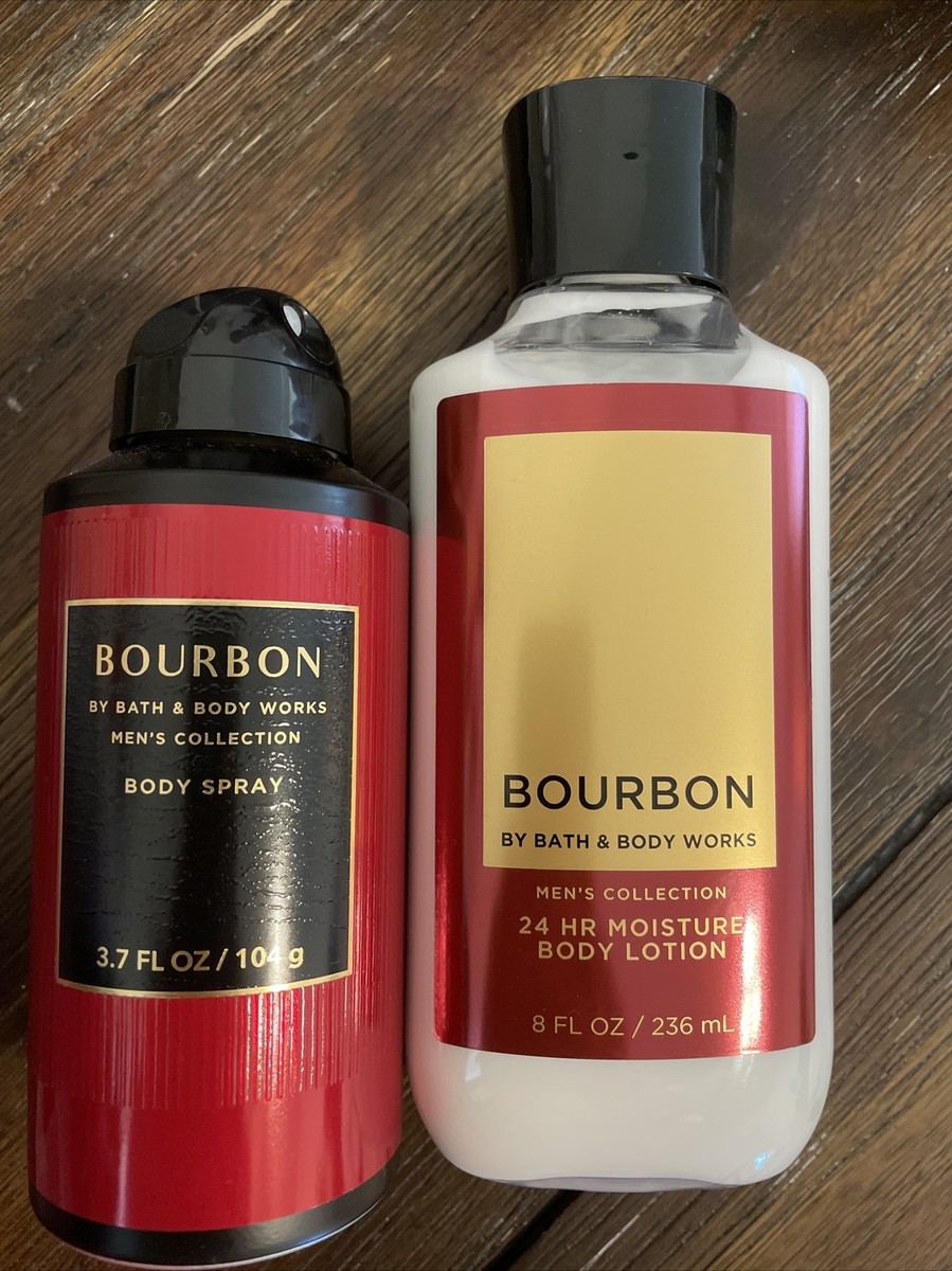 BATH AND & BODY WORKS BOURBON MENS SET BODY LOTION & BODY