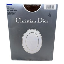 Christian Dior Diorissimo Ultra Sheer Control Top Pantyhose Sz 1 New Brown 4533