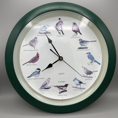 Mark Feldstein & Associates Audubon Singing Bird Clock 1997 MFA quartz vtg 