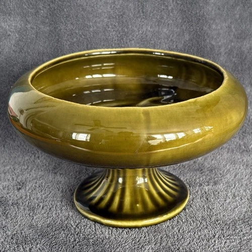 Vintage Round Footed Green Planter Vase McCoy Floraline 430 MCM