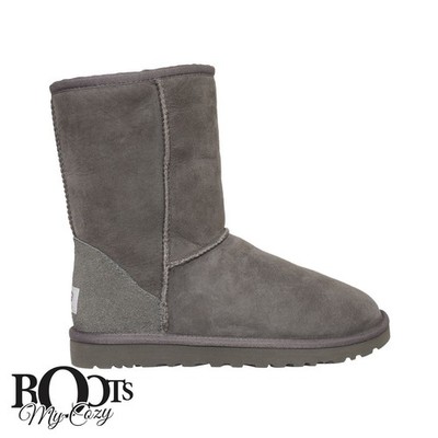 UGG CLASSIC SHORT GREY SHEEPSKIN WINTER COMFORT YOUTH BOOTS SIZE US 2/UK 1 NEW