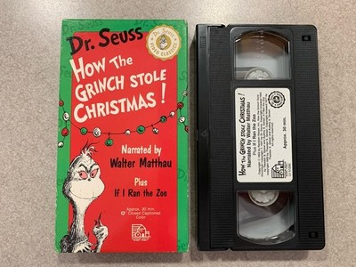 Dr. Seuss How the Grinch Stole Christmas (VHS 1992) Narrated By Walter Matthau