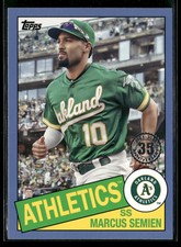 2020 Topps #85TB-33 Marcus Semien 1985 - 35th Anniversary Blue