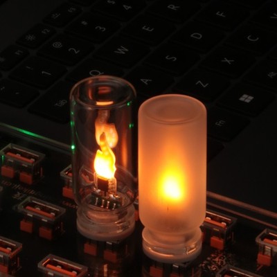 1pc LED Flame Lights - Realistic Flickering Flame Effect, Creative Atmosphere Or