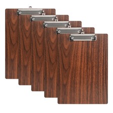 Wooden Clipboard Hardboard,Standard A4 Letter Size Wood Clip Boards, 5 pack