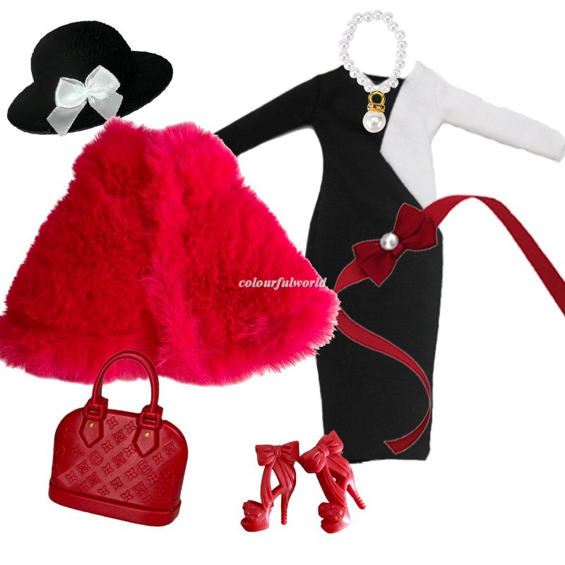 Toys Elegant  Coat Dress Bag Outfit