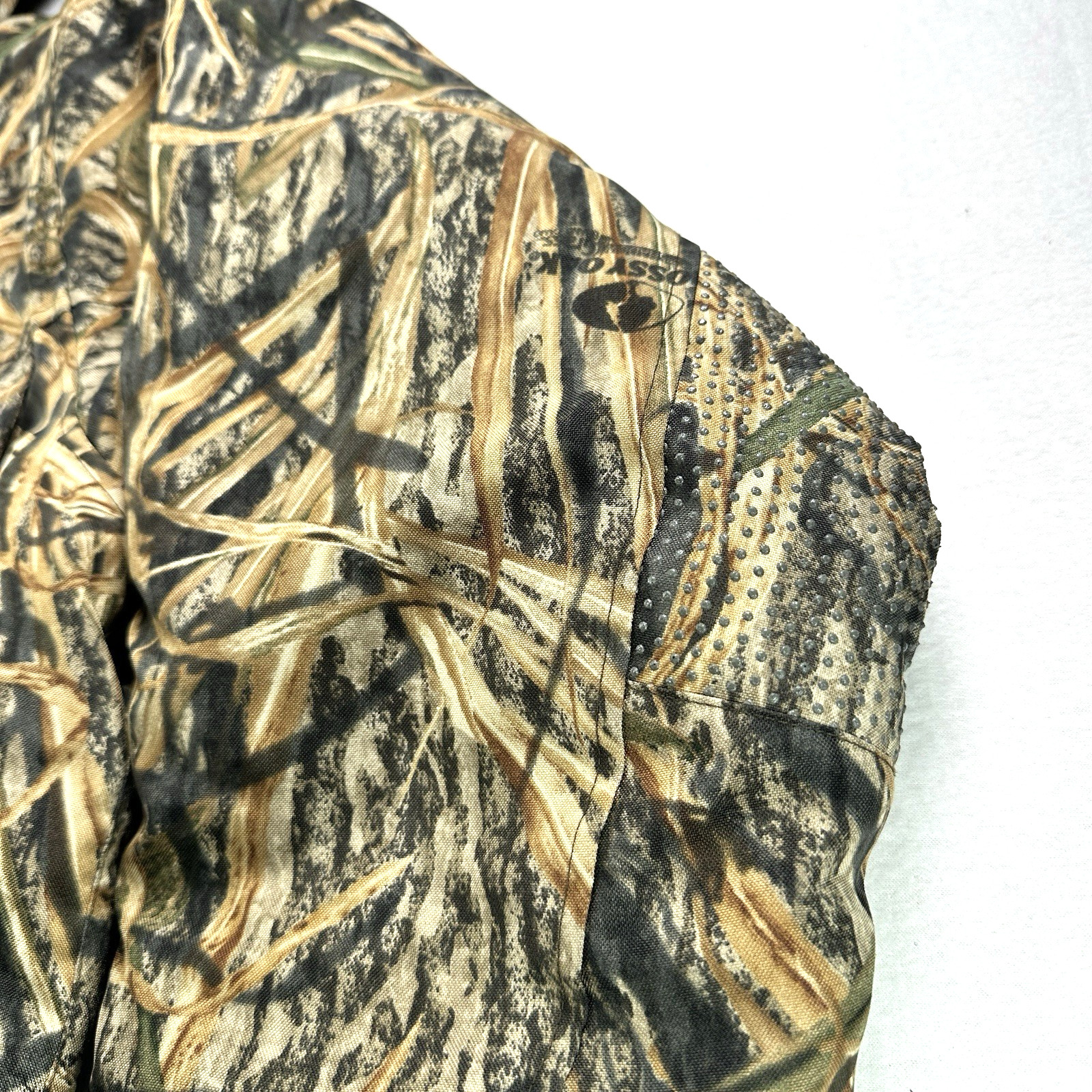 VTG Mens Game Winner Camo Puff Jacket Size Large Hunting Hooded Full Zip Outdoor