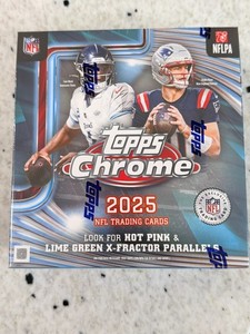 2025 TOPPS CHROME MEGA BOX NFL FOOTBALL (42 Trading Cards) Brand New Sealed