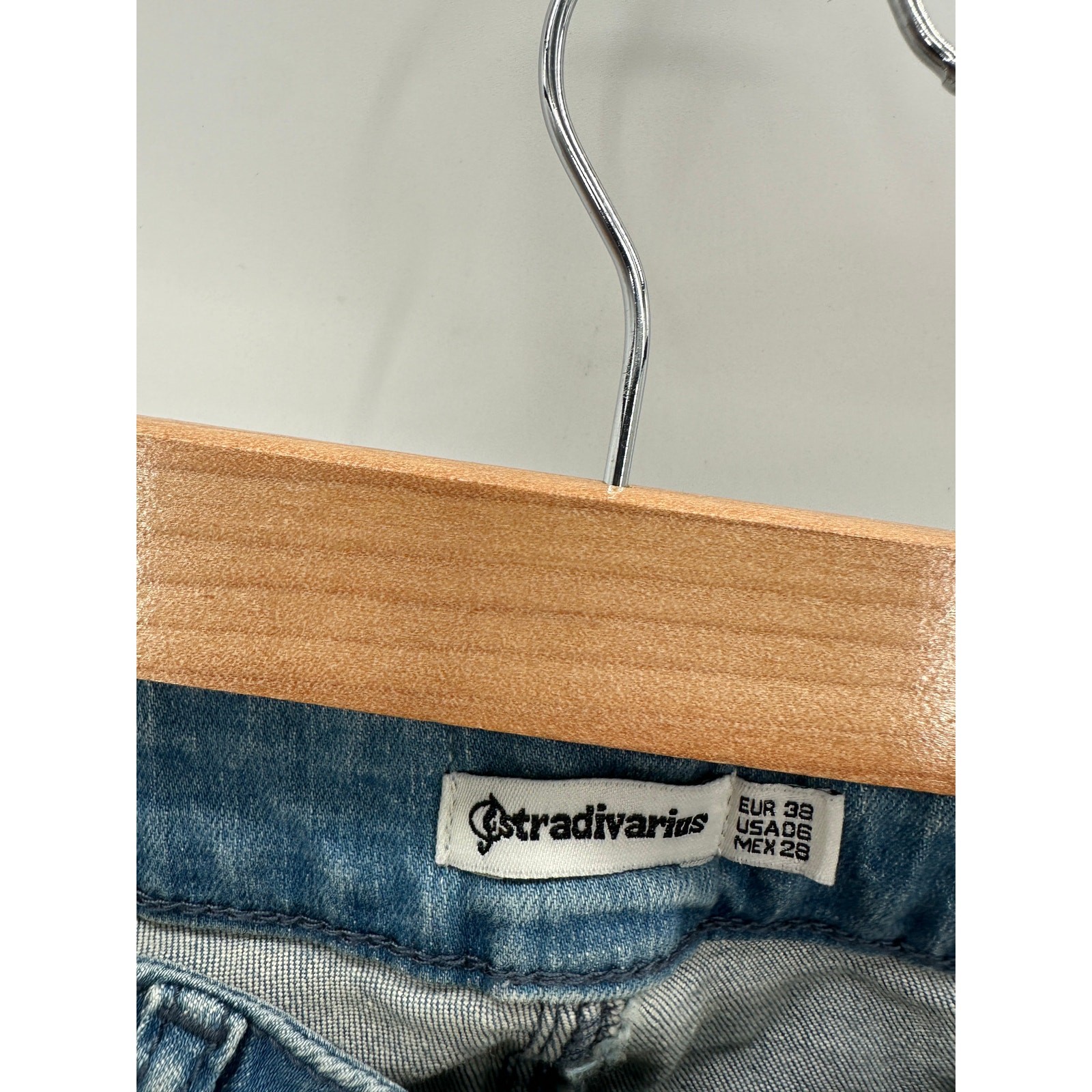 Stradivarius Blue Denim Patchwork Distressed Skin… - image 5