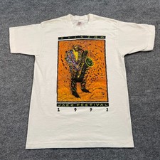 Camicia Vintage 1993 Chicago Jazz Music Festival Medium 19x28 Sassofono Musicista