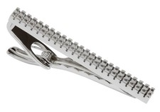 Simon Carter Mens Textured Tie Slide - Silver