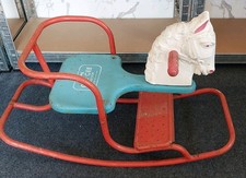 Vintage 1950s Triang Gee Gee Rocker Rocking Horse Blue and Red For  Restoration 