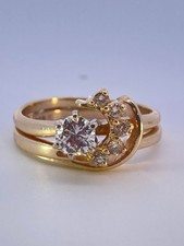 Lady's Diamond Wedding Set 6 Diamonds .48 Carat T.W. 14K Yellow Gold EL1080877 