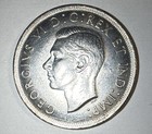 1938 Canada One Dollar Coin KM #37 .800 Fine Silver George VI Canoe 90k Mintage — photo 2