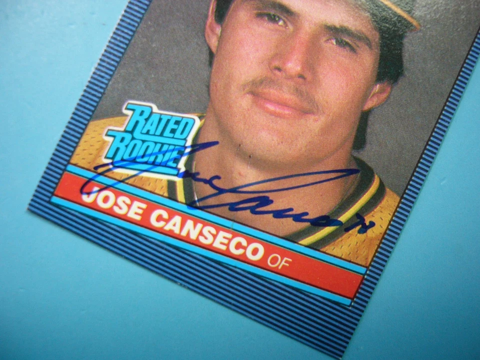 Tarjeta de béisbol Donruss MLB 1986 #39 José Canseco novato radiocontrol ¡afilada! AUTÓGRAFO AUTO Foto 3 de 3