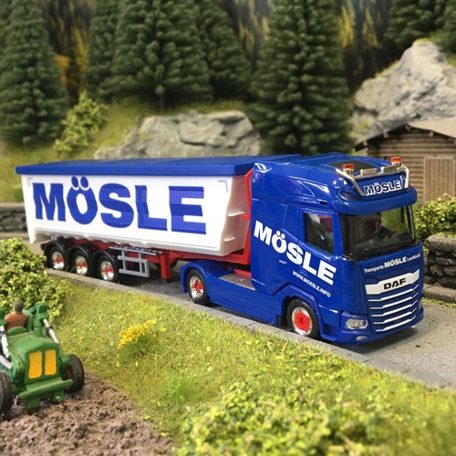 DAF XG+, semi-remorque benne en acier, Mösle - HERPA 320153 - HO 1/87 | Zustand: Neuf