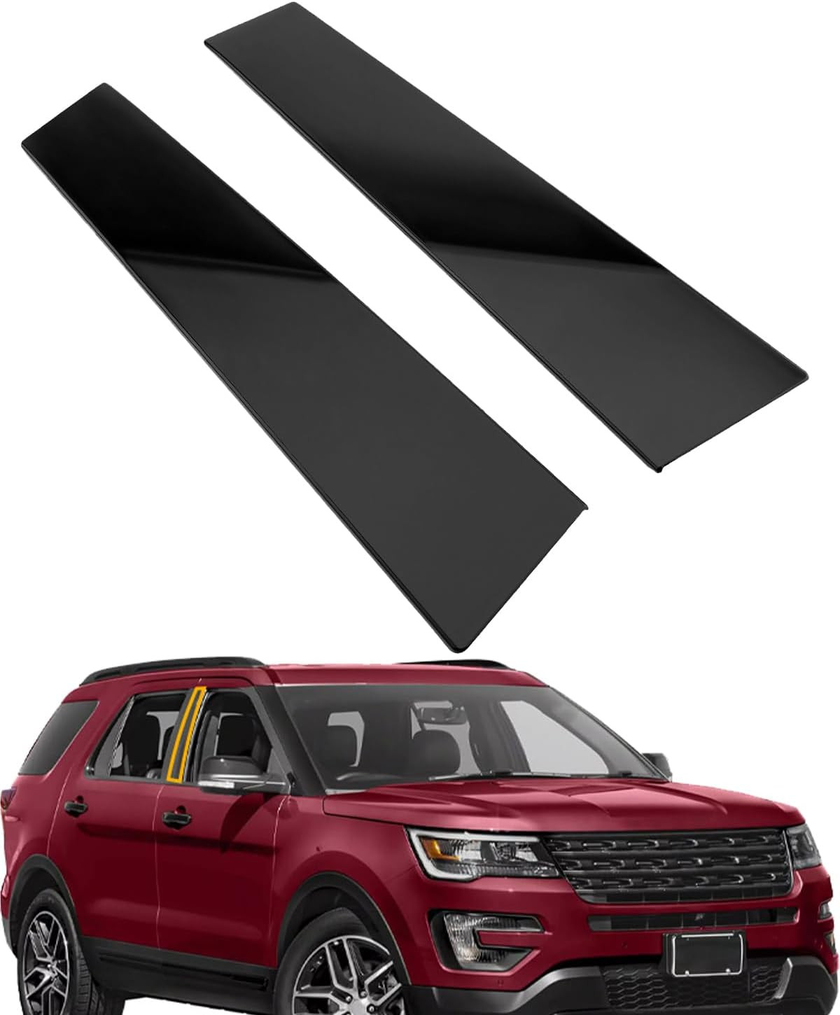 B Pillar Trim Molding Pair Left Right Ford Explorer 2011-2016 w/o Keypad Door