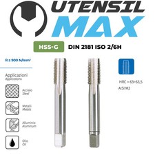 SERIE 2 PZ. MASCHI A MANO IN HSS FILETTATURA METRICA "MA" SINISTRA PASSO FINE