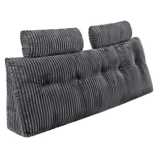 Uimoso Headboard Pillow Queen Wedge Headboard Pillow with 2 Pockets & Headrests