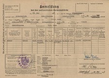 Schweinfurt 1947 US-Zone Anmeldung Meldebeh&ouml;rde Erich Kraus Nachkriegszeit