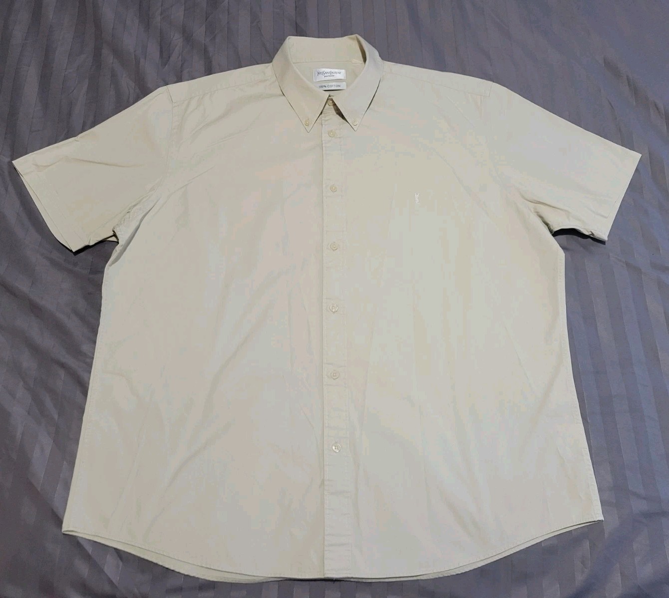 YVES SAINT LAURENT Camicia Uomo Tinta Unita Beige 2XL Safari