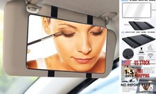 Car Sun Visor Mirror, Cosmetic Makeup Mirrors with Straps, HD Cars 1 PC Black