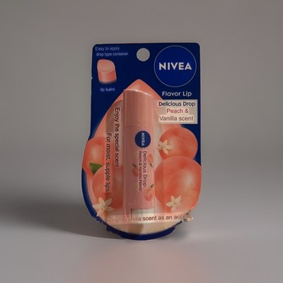 Kao Nivea Lip Delicious Drop Peach Vanilla Flavor Lip Balm- Made In Japan 3.5g
