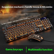 Teclado Y Mouse Mecanico Gamer Gaming Juegos Iluminacion Para PC Computadora