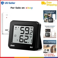 Digital Indoor Outdoor Thermometer Wireless Remote Temp Monitor House Patio