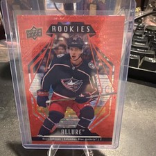 Upper Deck 2022-23 Allure Rookies Red Rainbow #144 Kent Johnson Blue Jackets