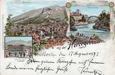 Bośnia Hercegowina Litho Gruss z Hercegowiny 1897