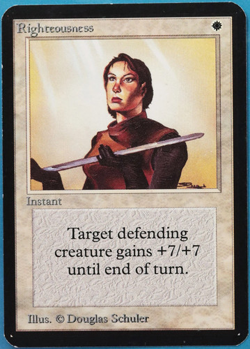 Righteousness Alpha HEAVILY PLD White Rare MAGIC MTG CARD (ID# 516706) ABUGames