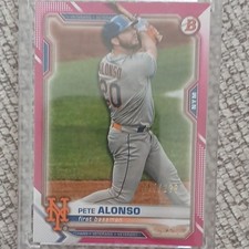 Topps 2021 Bowman Pete Alonso #86 Fuchsia Border Parallel /299 New York Mets