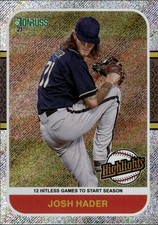 2021 Donruss Josh Hader #HI10 Highlights Rapture Milwaukee Brewers 31L