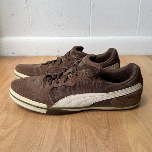 Puma Herren Lifestyle Sport Braun Wildleder Leder Schnürschuhe Turnschuhe Größe 10 Y2K