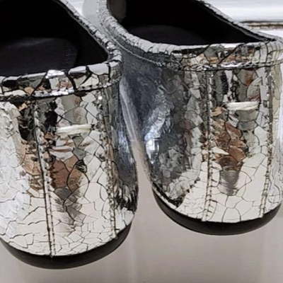 Maison Margiela 22 Tabi Ballet Flats Silver Broken Mirror