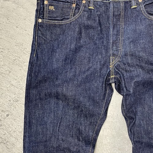 Double RL Slim Fit Selvedge Denim Jeans Men's 36x32 (Mes 38x30) Button Fly Dark - Picture 12 of 24
