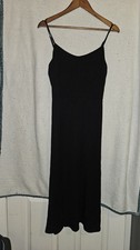Loft Strappy Maxi Zip Up Dress Black Size 6