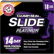 Arm & Hammer Clump & Seal Slide Platinum Multi-Cat Litter 18lb Odor Control 1.44 per pound