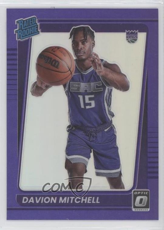 2021-22 Panini Donruss Optic Rated Rookie Purple Prizm Davion Mitchell #155 11dc