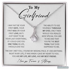 To My Girlfriend Necklace Gift, Birthday Valentine Jewelry for Her with Love