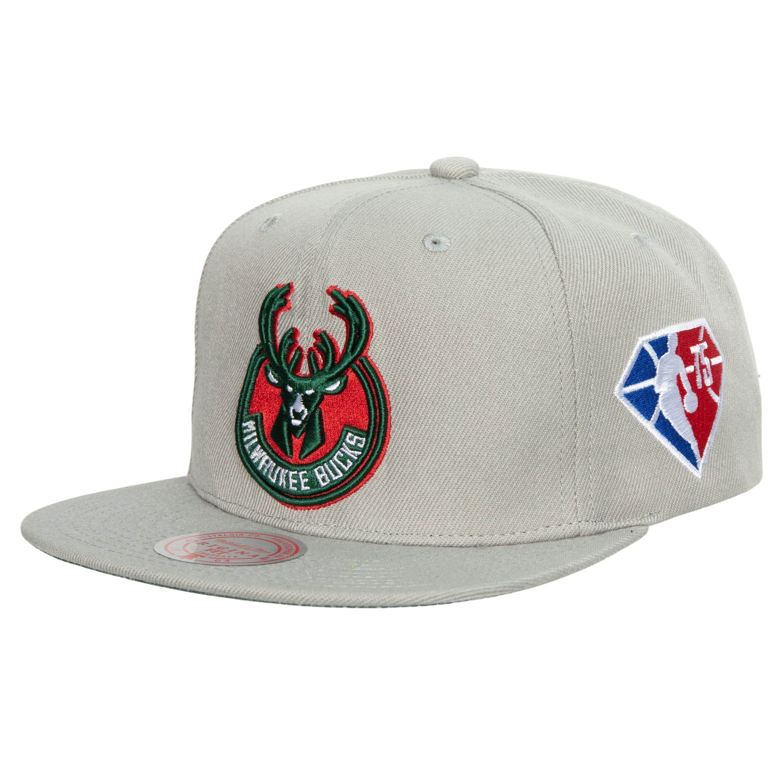 Mitchell & Ness Slvr NBA Milwaukee Bucks 75th Anniversary Sl