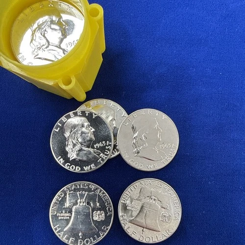 20 Coin Roll 1963 Franklin Half Dollar Proofs Brilliant SILVER PROOF