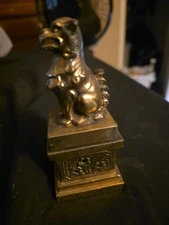 vintage Foo Dog incense holder box container 3.25"  Japanese statue