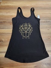 Whimsigoth Tank Top Womens Juniors S Black Celestial Moon Stars New