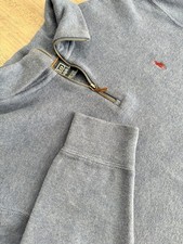 Polo Ralph Lauren Sweater Quarter Zip Pony Pullover 100 Cotton Blue Men L