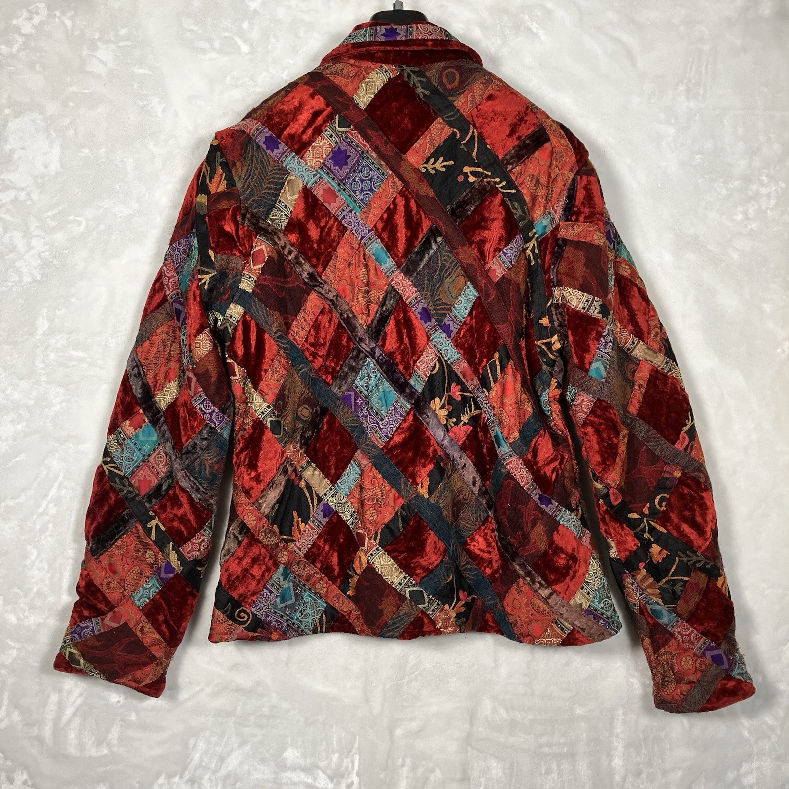 Coldwater Creek Patchwork Jacket Large Velvet Art… - image 2