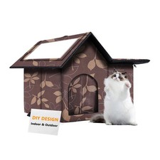 Large Outdoor Cat House Weatherproof, Houses for Outdoor Cats Feral, Collapsible
